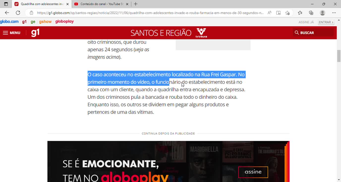 Quadrilha com adolescentes invade e rouba farmácia em menos de 30 segundos