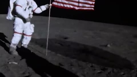 Apollo 14 U.S. Flag on the Moon in 31 January 1971