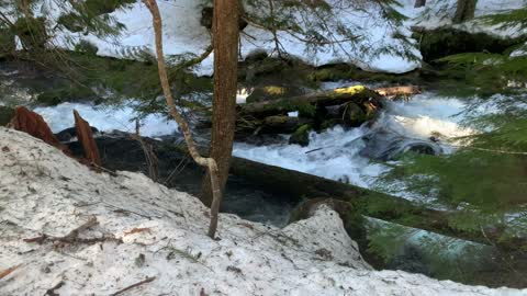 River Wilderness Exploring in Winter – Tamanawas Falls – Mount Hood – Oregon – 4K