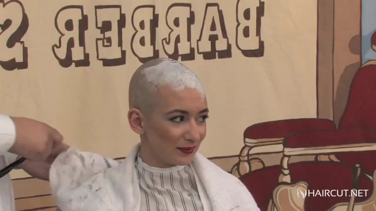 Woman smooth headshave