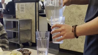 Waiter Shows Off Skills With Water