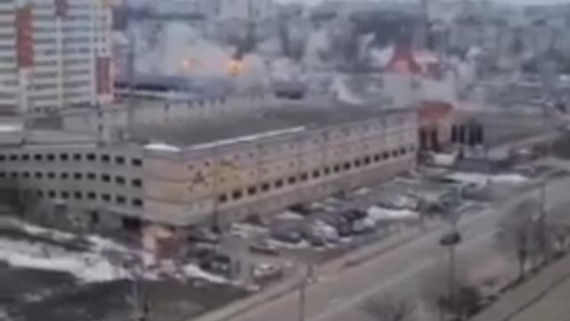 Arrival of a cluster munition on the outskirts of Kharkov