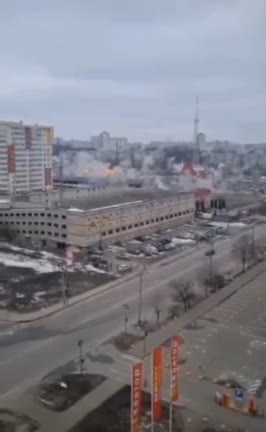 Arrival of a cluster munition on the outskirts of Kharkov
