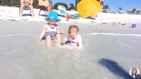 99% FAILS: Funniest Baby First Time On The Beach ||