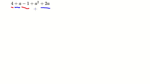 Collect like terms and simplify this expression: 4 + a - 1 + a^2 + 2a