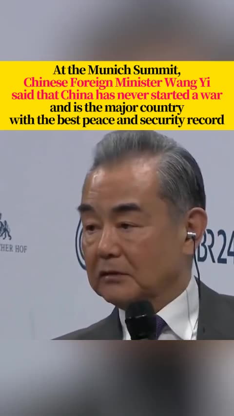 Chinese Foreign Minister Wang Yi said that China has never started a war