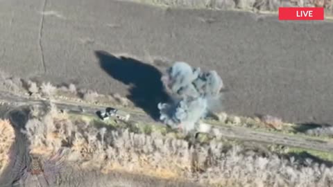 Drones Ukrainian drops bombs destroy Russian tanks and infantry in front line