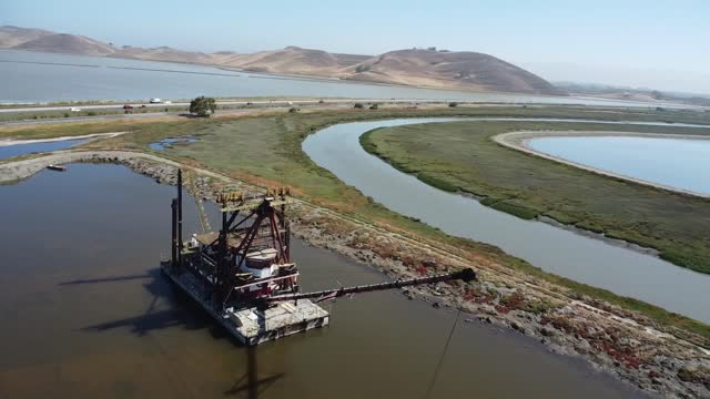 Old Dredge on San Francisco Bay Wetlands