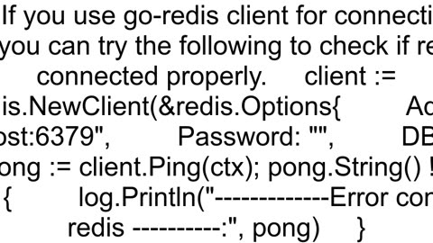 golang redis client connection status