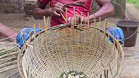 Amazing Village Style Bamboo Basket Making Complete Process of India