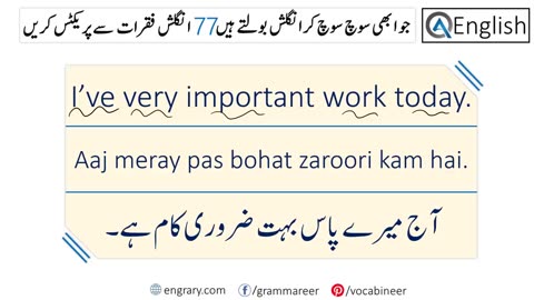 77 speaking english practice sentences with Urdu translation