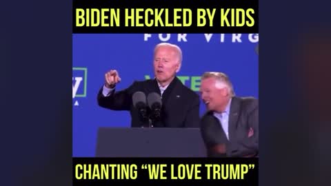 Hilarious!!! Biden gets heckled by kids in Virginia😂😂😂