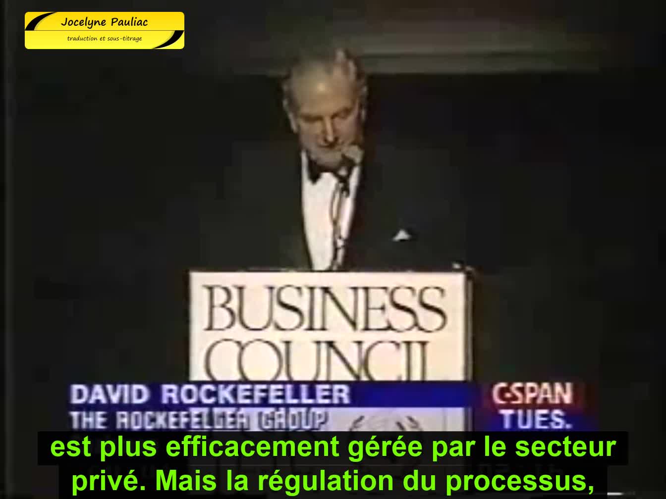 David Rockefeller parle du contrôle de la population