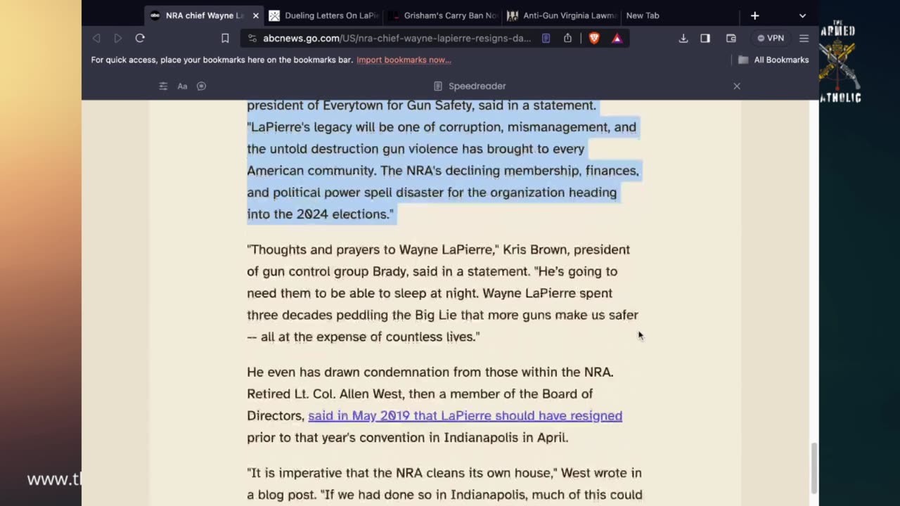 Shocking: NRA Chief Resigns Before Corruption Trial