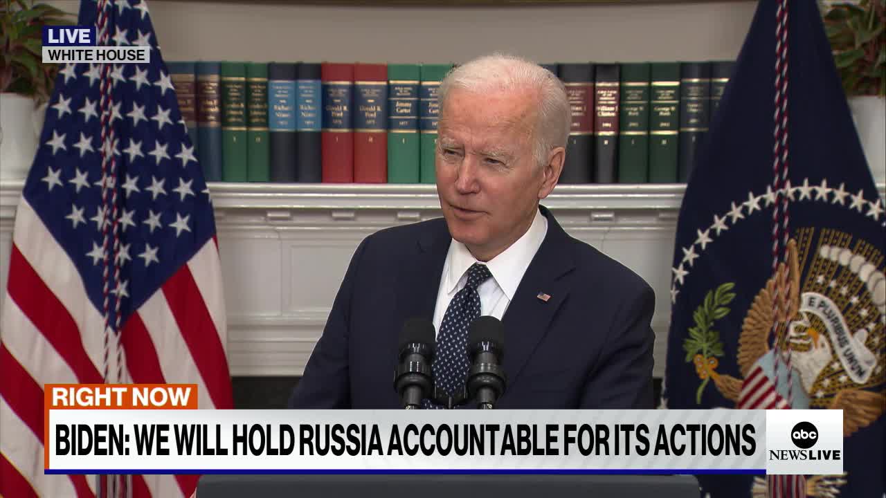 President Biden delivers remarks on the ongoing tensions between Russia and Ukraine - ABC News