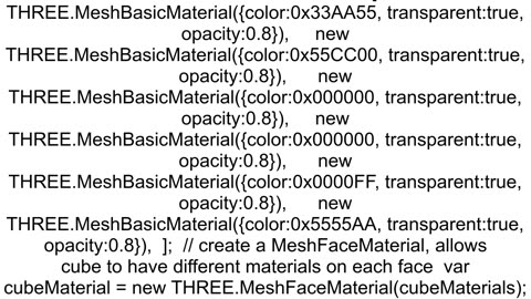 How to change width of CubeGeometry with Threejs