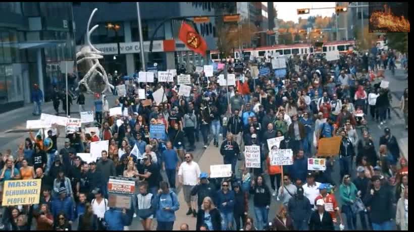 Calgary Protest Vaccine Passports Sept 28