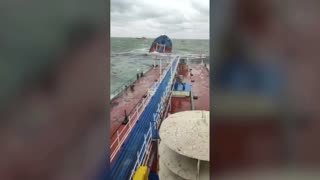 Russian tanker sinks near Crimea after heavy storm