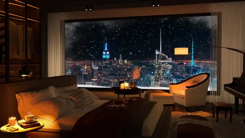 Relaxing Jazz Music in Cozy New York Bedroom - Piano Jazz Instrumental to Relax, Study, Work