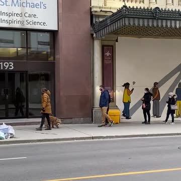 Shoppers line up in Toronto on first day of lockdown