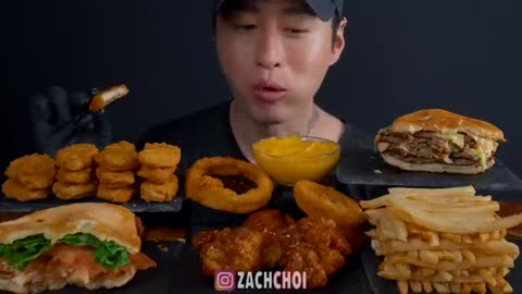 ASMR MUKBANG _ Fast Food, Big Mac, Chicken Nuggets, Onion Rings, Chicken Sandwich, Wings, Fries