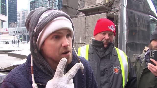 Canadian Trucker confronts a weasel Fake News Reporter.