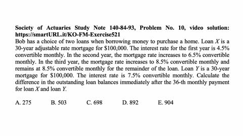 Exam FM exercise for May 20, 2022