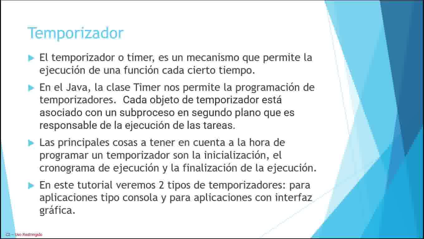 Java parte 34. Temporizador en aplicación tipo consola.