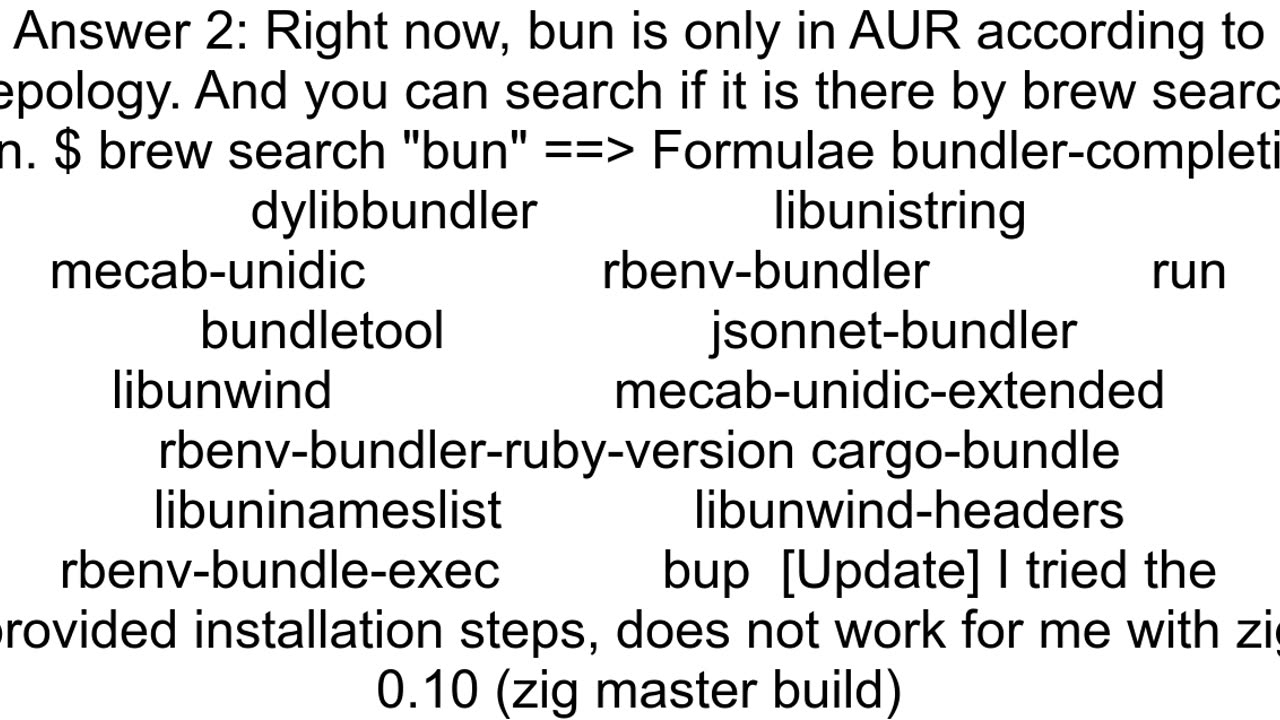 How to install Bun via homebrew formula