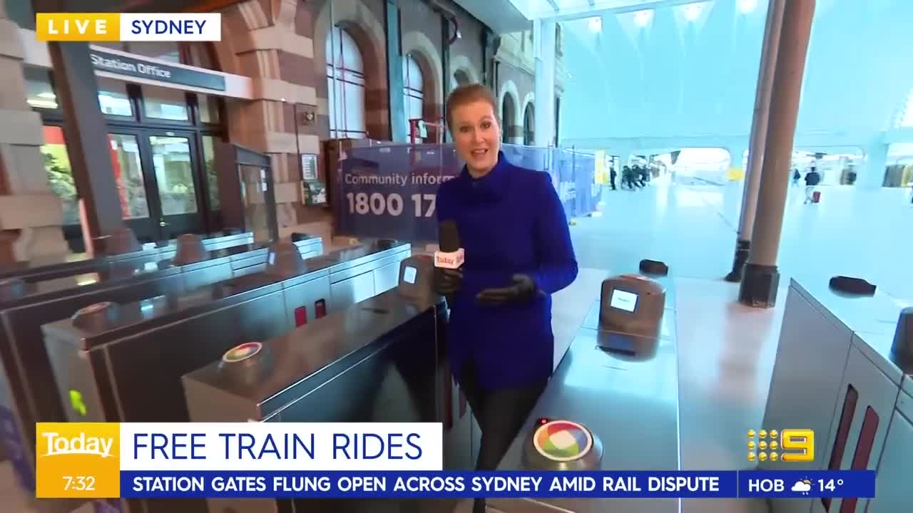 Train station gates left open amid rail dispute