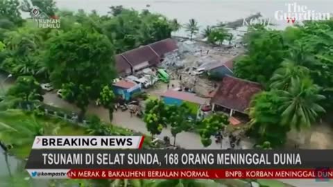 Drone footage shows damage caused by Indonesian tsunami