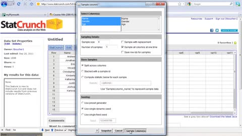 SRS StatCrunch