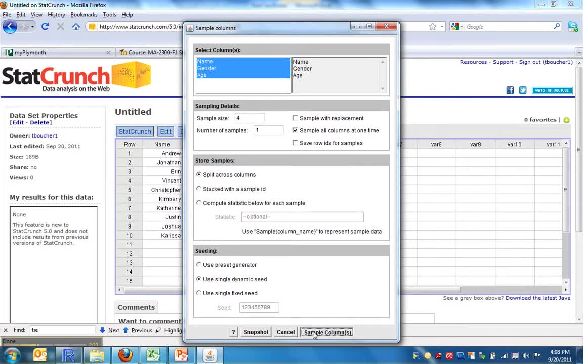 SRS StatCrunch