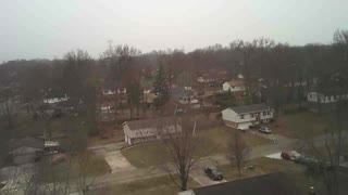 Drone flight in snowfall and winds