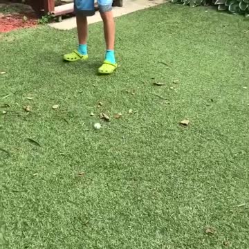 Kid Shatters Window Playing Backyard Golf