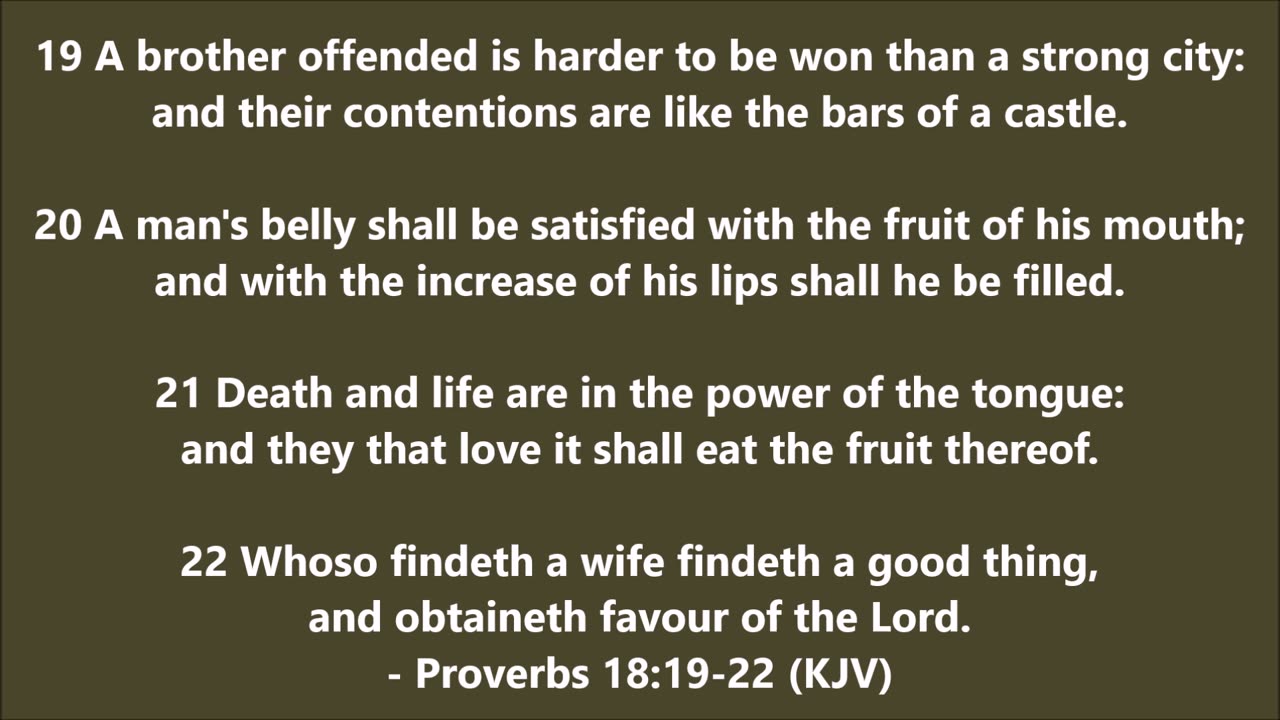 Proverbs 18:19-22 (KJV)