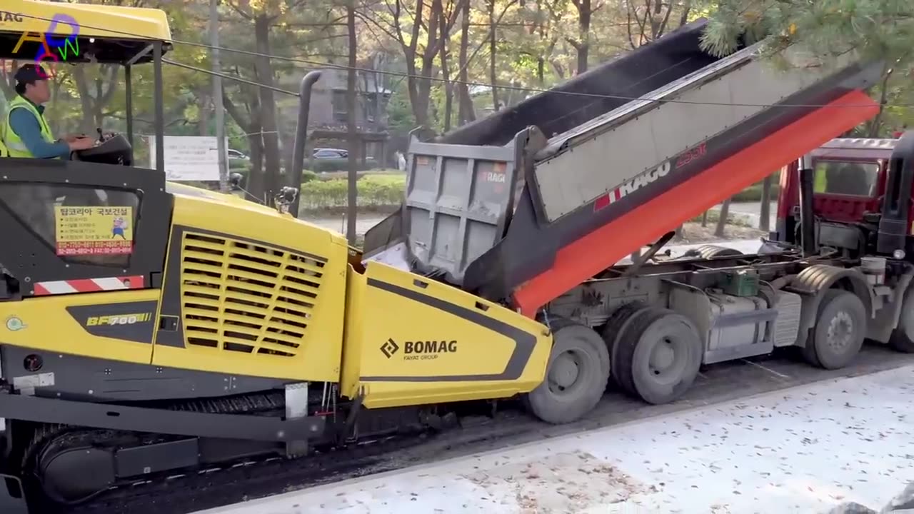 Amazing Korean Road Construction Process. New Asphalt Driveway Machinery Technology