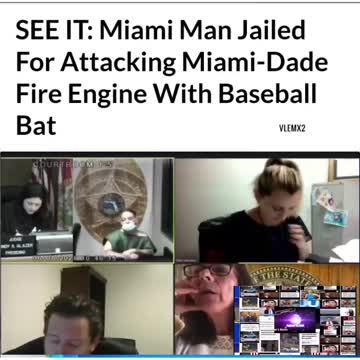 Man arrested after slamming bat into Miami-Dade Fire Rescue vehicle.