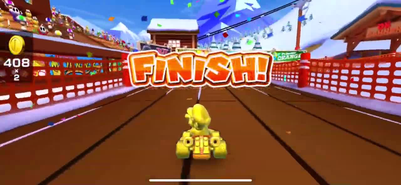 Mario Kart Tour - Coin Rush Gameplay (Snow Tour)