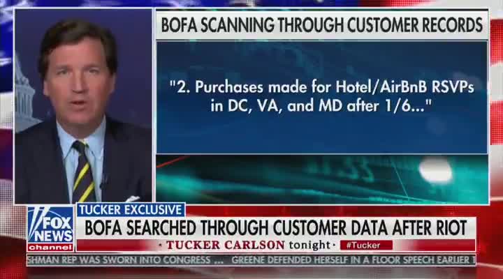 Tucker Carlson Airs STUNNING Report on BofA Giving Customer Data to Feds