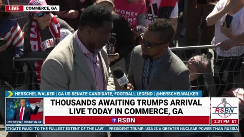Herschel Walker Full Interview at Save America Rally in Commerce GA 3/26/22