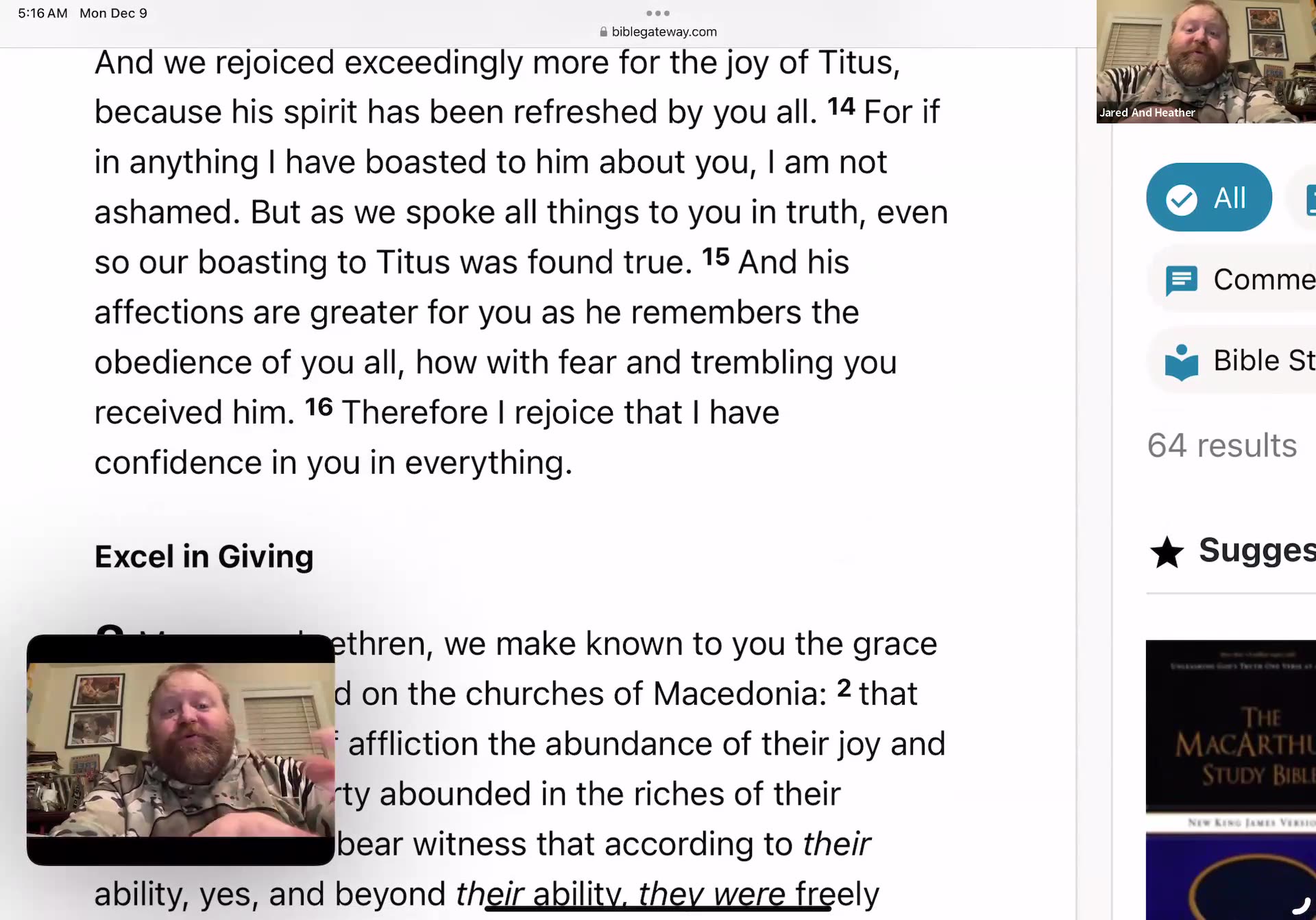 “Grace and Generosity: A Study of Godly Sorrow, Comfort, and Cheerful Giving in 2 Corinthians 7–9”
