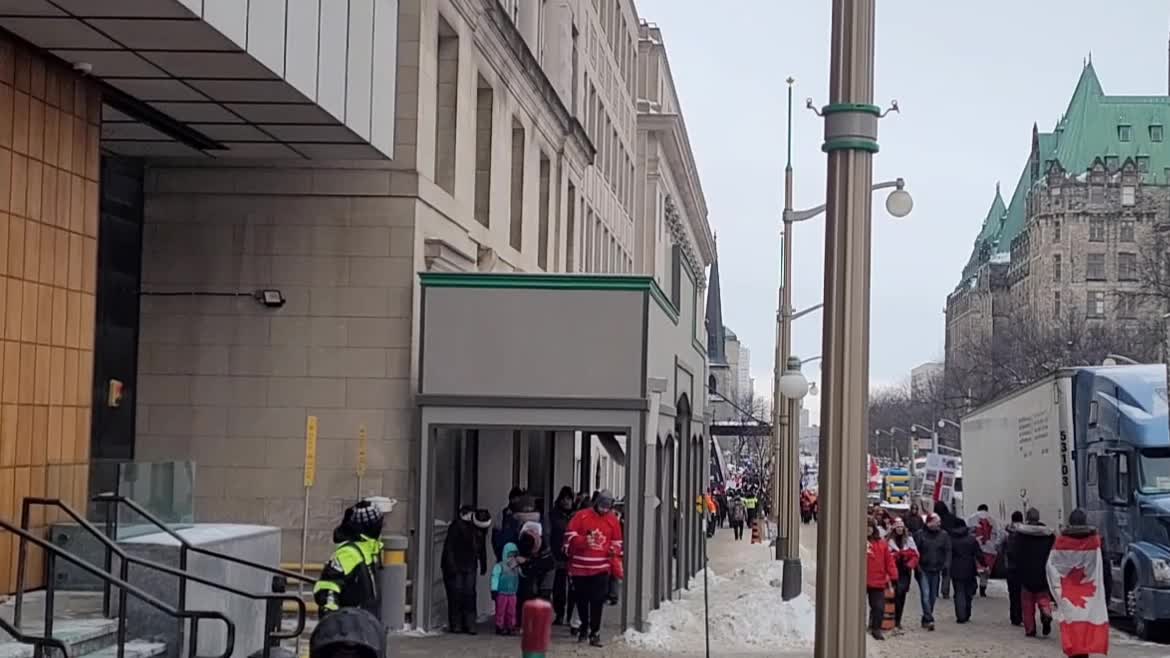 Ottawa February 6 - Freedom Protest. Just look at the line of people walking as far as I can see