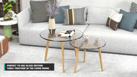 Nesting Set of 2 Round End Table