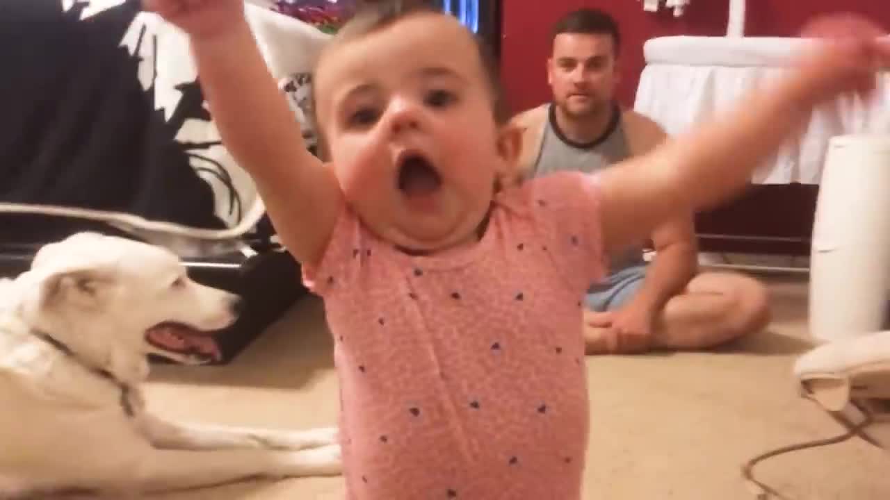 Funny Daddy Saves The Baby From Trouble