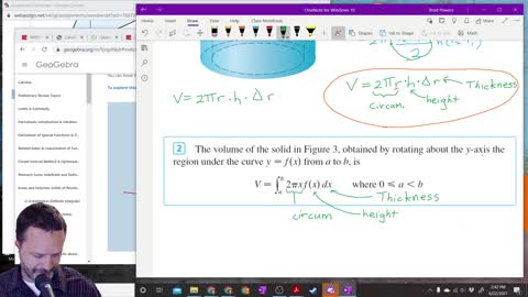 Section 6-3 - Volumes by Cylindrical Shells Formula