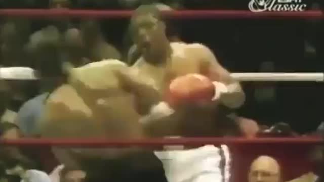 Mike Tyson in his prime in the 90s, was not a human. This is a fight from the 90s.