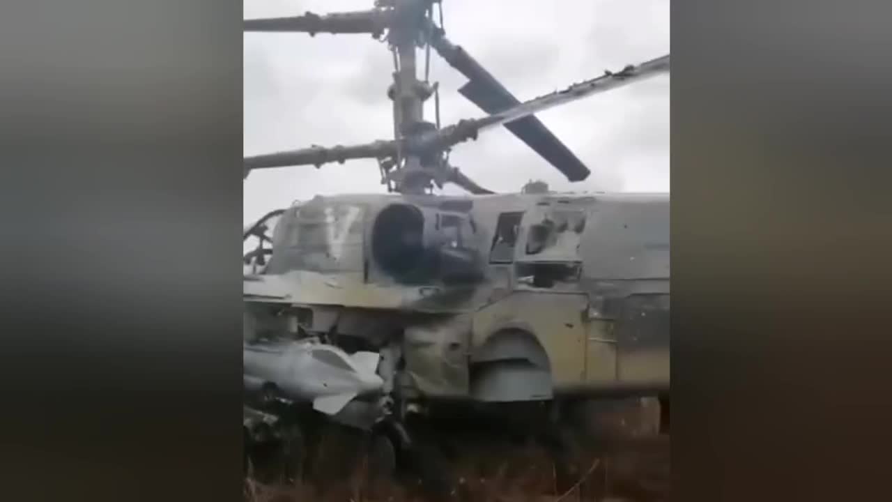 Shooting down an attacking helicopter. Russia attacks Ukraine