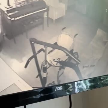 Evil ghost pushes a old person down.