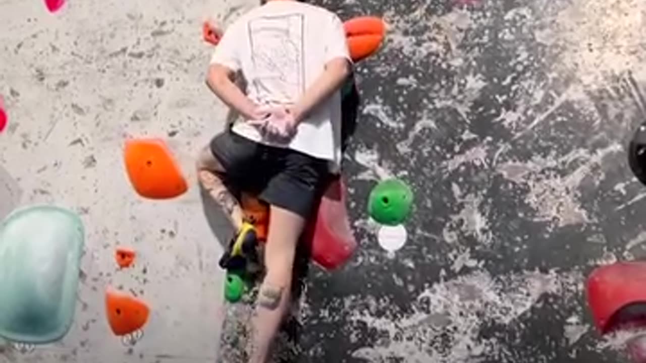 No hands slab climbing